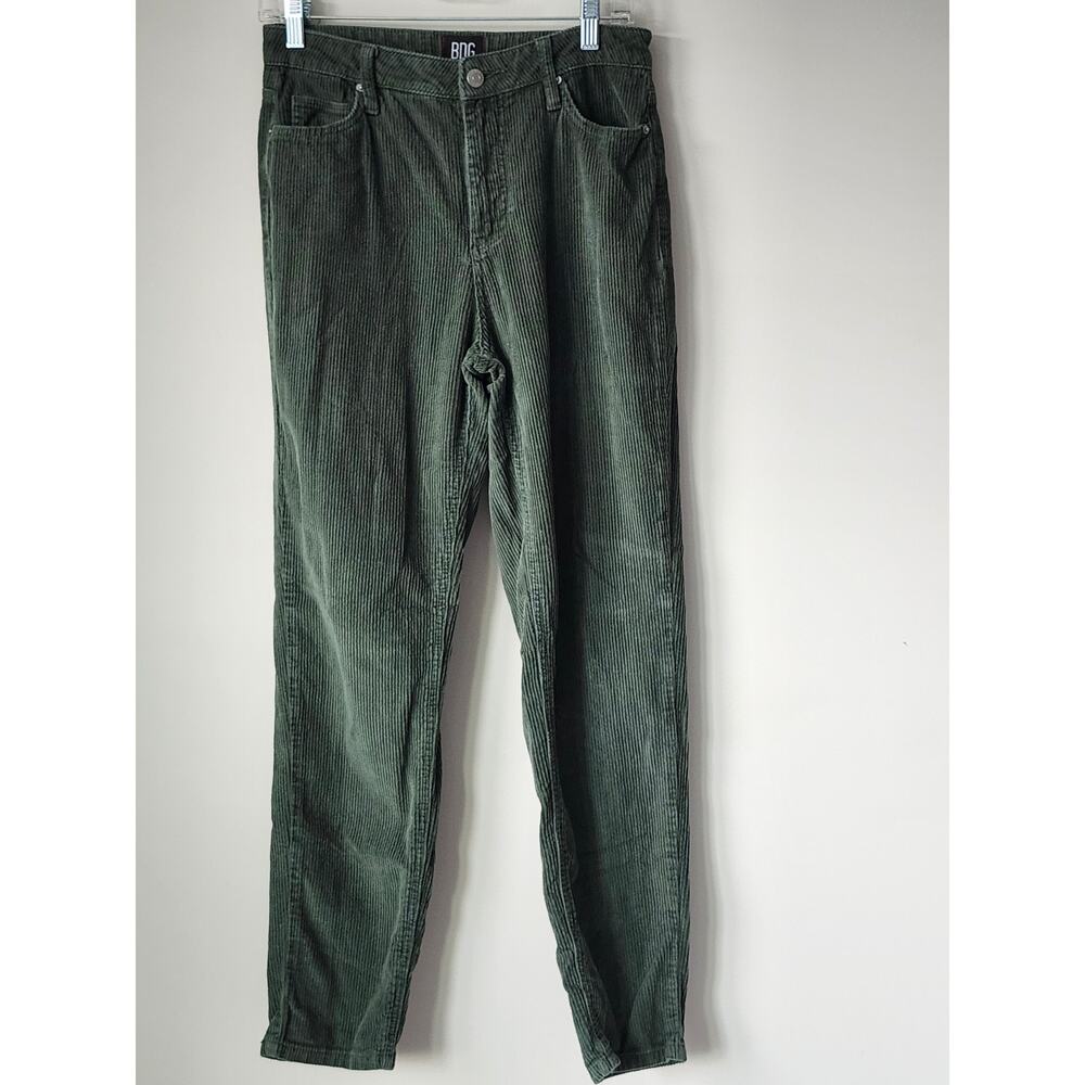 BDG Urban Outfitters Mom High Rise Corduroy Green Pants Y2k Retro Size 26  A0022